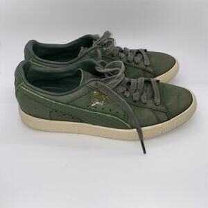 PUMA Clyde Autumn Palette Thyme Size Mens 6.5 - Women’s 8 - Green Suede Sneakers